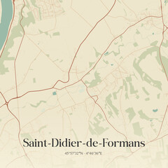 Naklejka premium Vintage map of Saint-Didier-de-Formans, France.