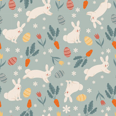 seamless pattern with rabbits