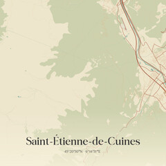 Obraz premium Vintage map of Saint-Étienne-de-Cuines, France.