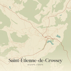Obraz premium Vintage map of Saint-Étienne-de-Crossey, France.