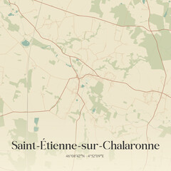 Obraz premium Vintage map of Saint-Étienne-sur-Chalaronne, France.