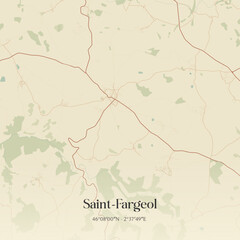 Obraz premium Vintage map of Saint-Fargeol, France.