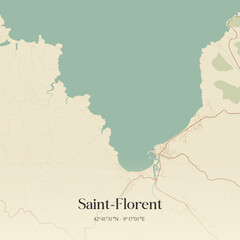 Naklejka premium Vintage map of Saint-Florent, France.
