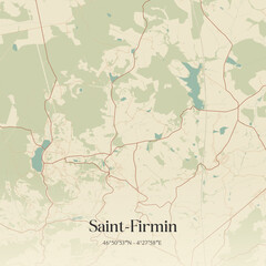 Obraz premium Vintage map of Saint-Firmin, France.