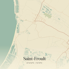 Fototapeta premium Vintage map of Saint-Froult, France.