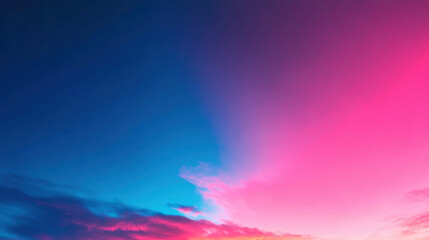 Fototapeta premium vibrant gradient blending electric blue and pink hues creates stunning sky. dynamic colors evoke sense of tranquility and wonder, perfect for backgrounds or artistic projects
