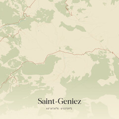 Obraz premium Vintage map of Saint-Geniez, France.