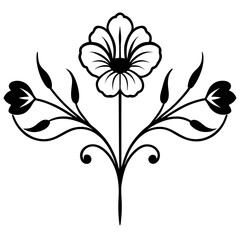 black and white flowers