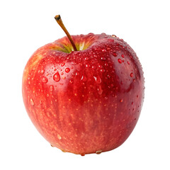 red apple with waterdrops on it isolated on white background