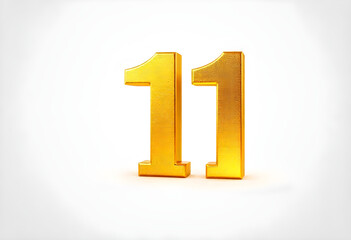 Fototapeta premium 3d gold number 11