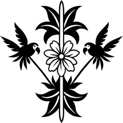 black and white flowers