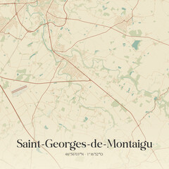 Fototapeta premium Vintage map of Saint-Georges-de-Montaigu, France.