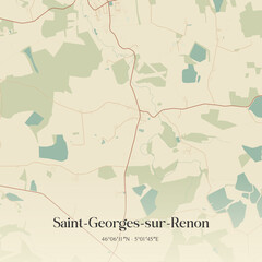 Obraz premium Vintage map of Saint-Georges-sur-Renon, France.