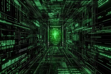 Obraz premium Digital background can be used in the description of network abilities technological processes digital storages science education etc