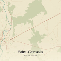 Obraz premium Vintage map of Saint-Germain, France.