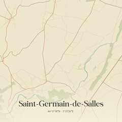 Obraz premium Vintage map of Saint-Germain-de-Salles, France.