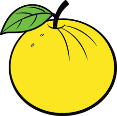 Simple Orange Fruit Vector Illustration