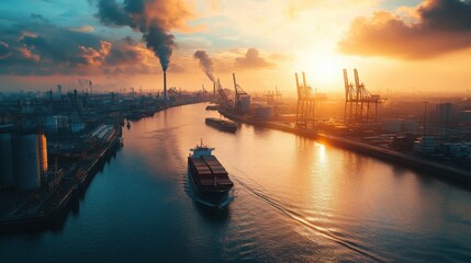 Naklejka premium Sustainable supply chains reduce environmental harm.