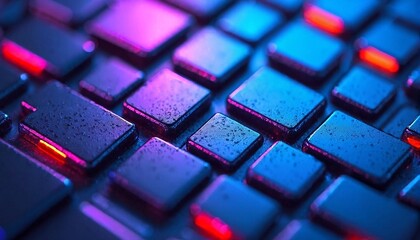 A close-up of a keyboard with water droplets on it.