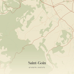 Obraz premium Vintage map of Saint-Goin, France.