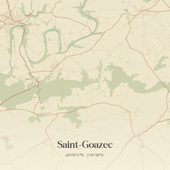 Obraz premium Vintage map of Saint-Goazec, France.