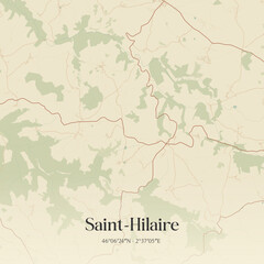Obraz premium Vintage map of Saint-Hilaire, France.