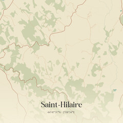 Obraz premium Vintage map of Saint-Hilaire, France.