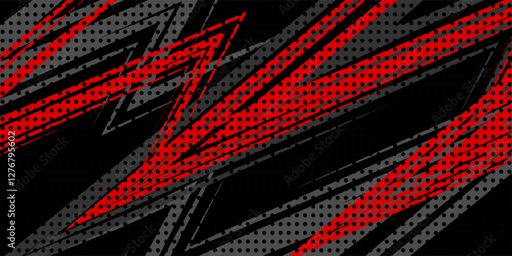 Poster sports background design with red and black accent colors with a dot texture pattern