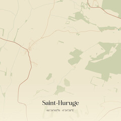 Obraz premium Vintage map of Saint-Huruge, France.
