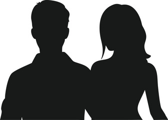 Silhouette of a Couple Facing Away