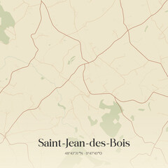 Obraz premium Vintage map of Saint-Jean-des-Bois, France.