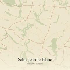 Fototapeta premium Vintage map of Saint-Jean-le-Blanc, France.