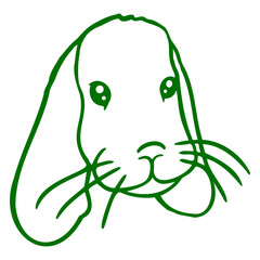 Little Rabbit Bunny Rodent Sits Cute Friendly Cool Design Lover Art Vector Illustration Card T-Shirt Poster Sticker Graphic Print Decorative Drawing Isolated Logo Decoration Symbol Creative Cool Style