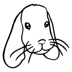 Little Rabbit Bunny Rodent Sits Cute Friendly Cool Design Lover Art Vector Illustration Card T-Shirt Poster Sticker Graphic Print Decorative Drawing Isolated Logo Decoration Symbol Creative Cool Style