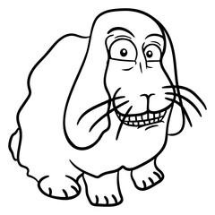 Rabbit Rabbit Funny Face Grimace Grin Witty Crazy Design Lover Art Vector Illustration Card T-Shirt Poster Sticker Graphic Print Decorative Drawing Isolated Logo Decoration Symbol Creative Cool Style
