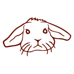 Little Rabbit Bunny Rodent Sits Cute Friendly Cool Design Lover Art Vector Illustration Card T-Shirt Poster Sticker Graphic Print Decorative Drawing Isolated Logo Decoration Symbol Creative Cool Style