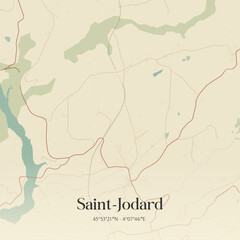 Obraz premium Vintage map of Saint-Jodard, France.
