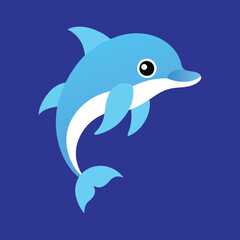 A cute dolphin vector art illustration