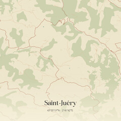 Obraz premium Vintage map of Saint-Juéry, France.