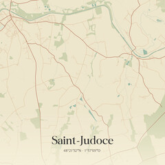 Fototapeta premium Vintage map of Saint-Judoce, France.