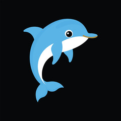Cute colorful dolphin vector illustration