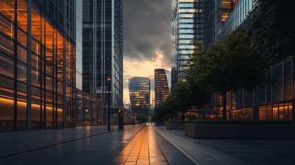 Fototapeta premium High-Rise Buildings in Canary Wharf Business District of London