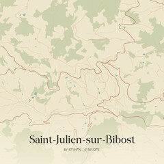 Obraz premium Vintage map of Saint-Julien-sur-Bibost, France.