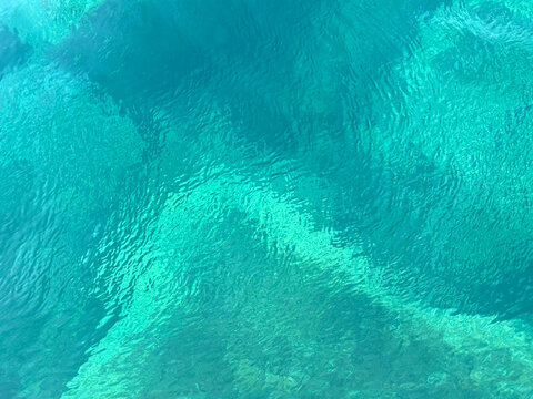 Ocean blue azure clear water surface.