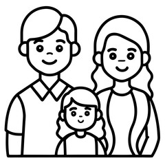 Family icon line art vector on white background