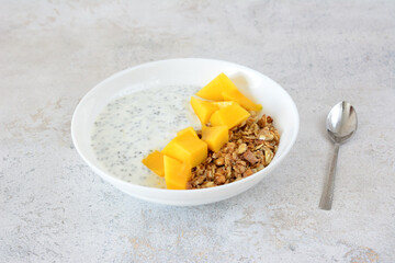 Tropical Mango Chia Pudding Parfait muesli