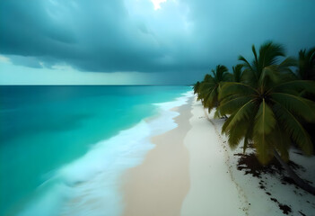 Obraz premium tropical beach with palm trees