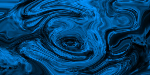 Blue silk background, fluid satin texture, knitted texture with pattern. Close-up fragment of acrylic oil paint marble. Liquify Abstract Pattern with Black and Blue. Elegant wavy background.