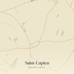 Vintage map of Saint-Lupien, France.