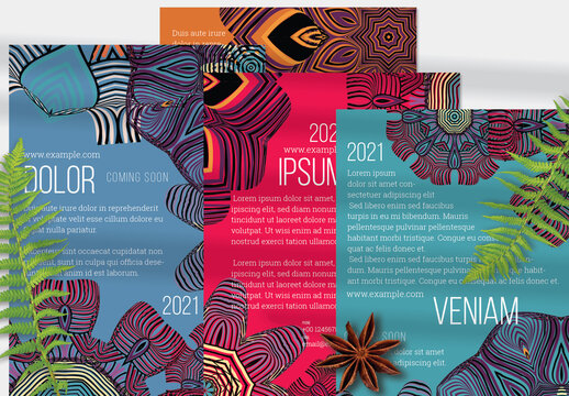 Flyer Layout with Mandala and Ethnic Tribal Lace Flower Elements
